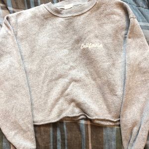 rare Gray brandy Melville cropped crewneck!!